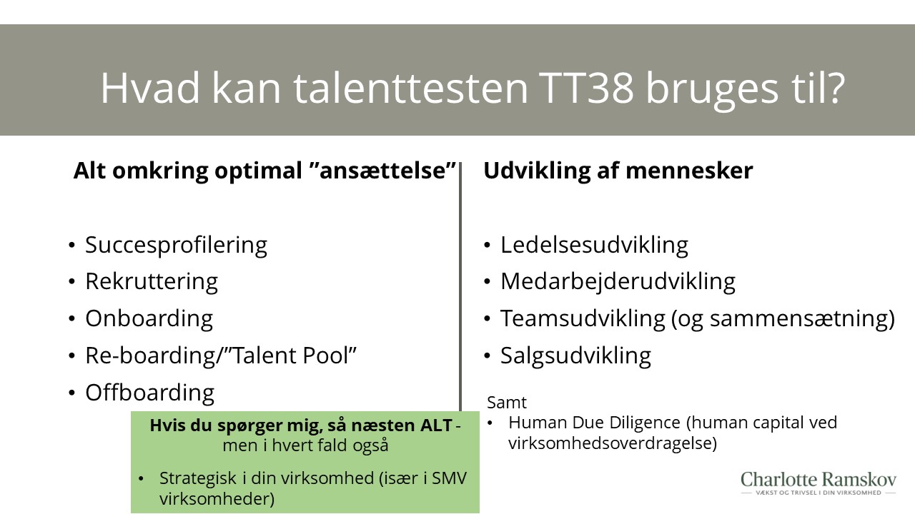 Hvad kan talenttesten TT38 bruges til